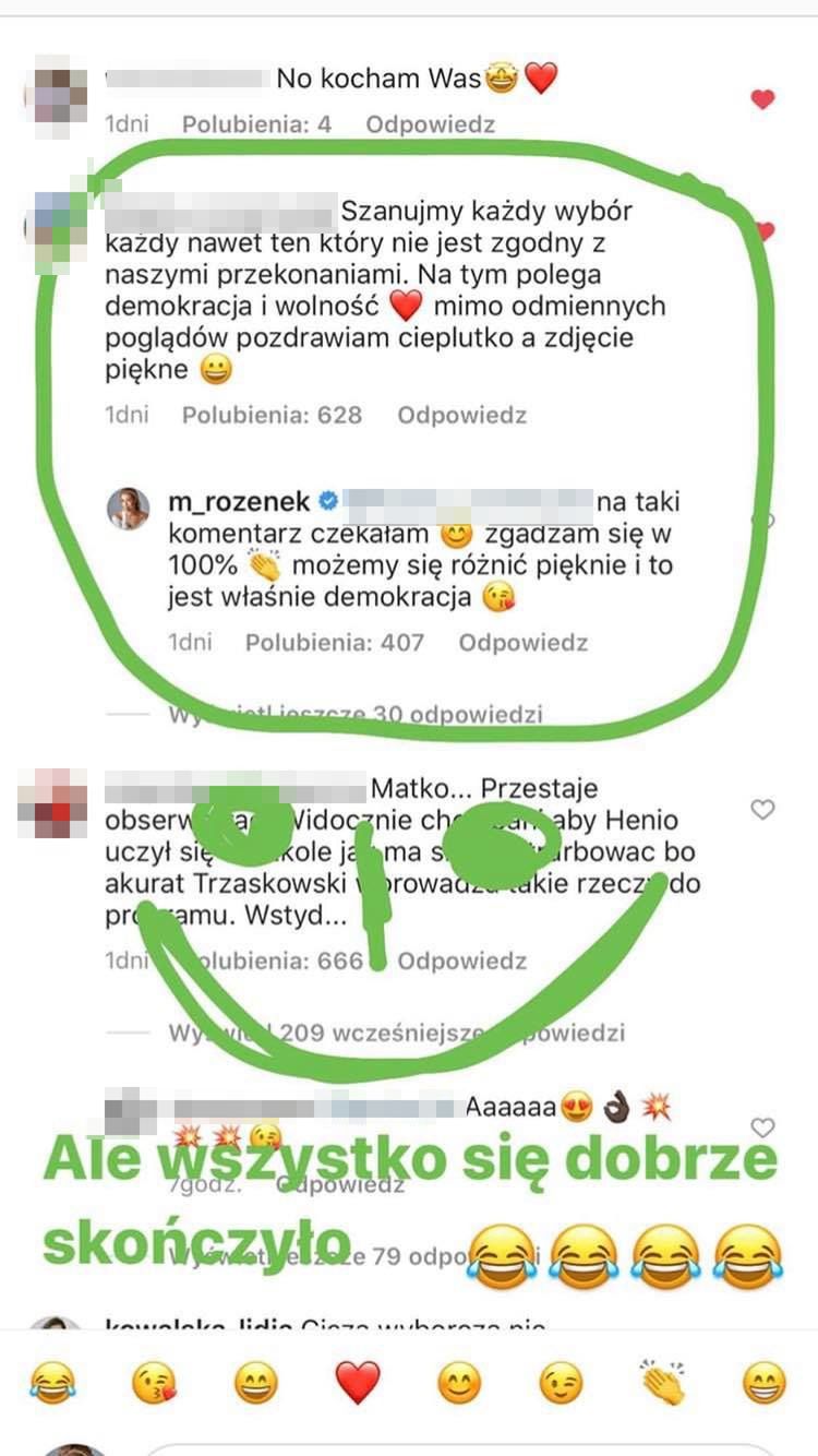 Małgorzata Rozenek odpiera ataki fanów