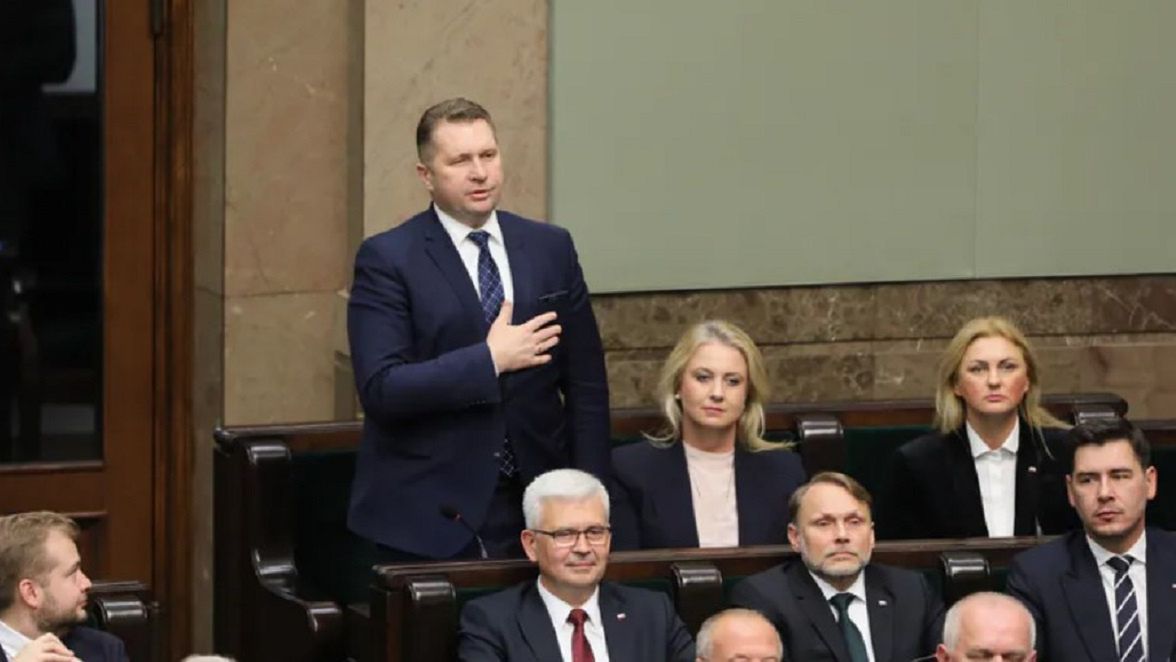 Przemysław Czarnek podczas ślubowania. 