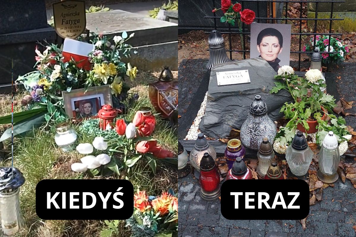 Grób Agnieszki Fatygi kiedyś i teraz