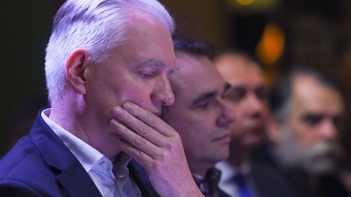 A FilE PICTURE of Jaroslaw Gowin, Polish Deputy PM, Minister of Science and Higher Education and the Leader of Agreement political Party, seen during an evening talk in Krakow on November 28, 2019. Today, Jarosaw Gowin has resigned from the government. His Agreement party allied to Law and Justice (PiS) remains within the coalition.On Monday, April 6, 2020, in Krakow, Poland. (Photo by Artur Widak/NurPhoto via Getty Images)