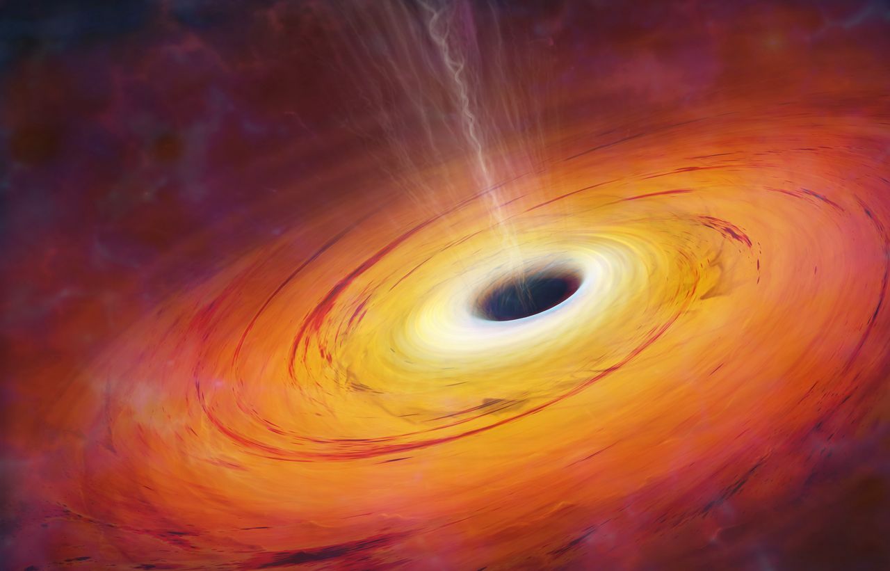 Ilustracja przedstawiająca czarną dziurę