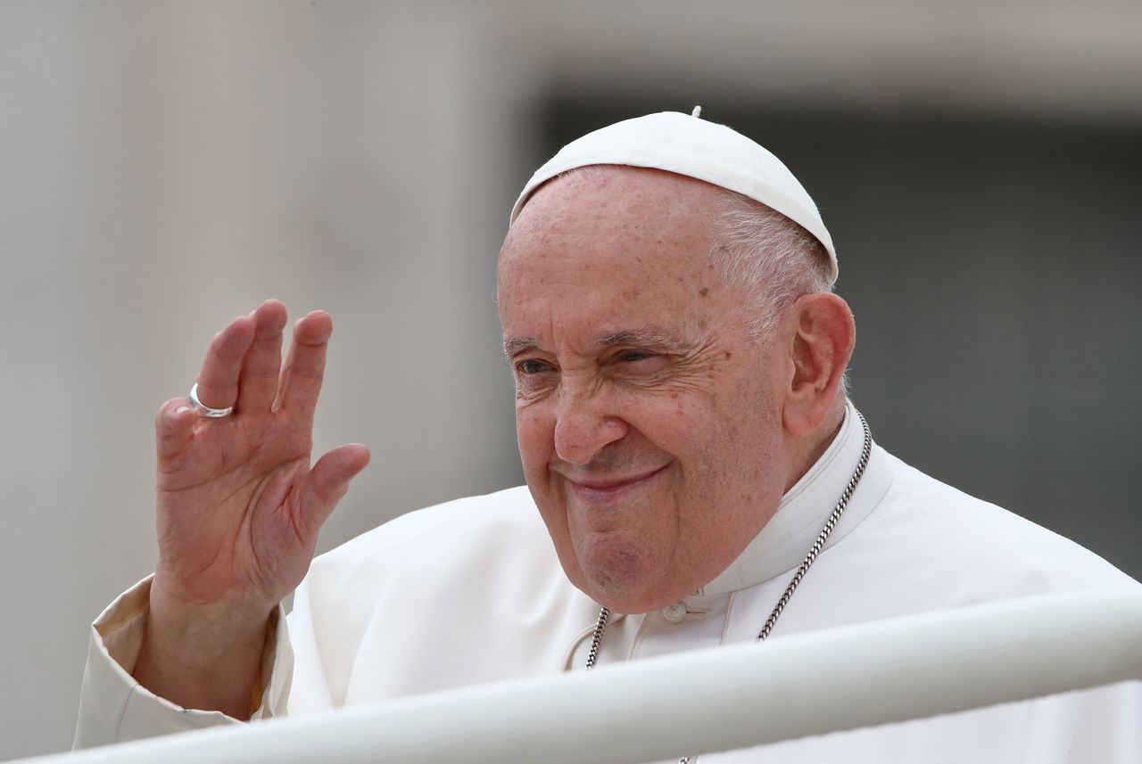 Pope Francis during the General Audience in St. Peter's Square. Vatican City (Vatican), September 20th, 2023 (Photo by Grzegorz Galazka/Archivio Grzegorz Galazka/Mondadori Portfolio via Getty Images)