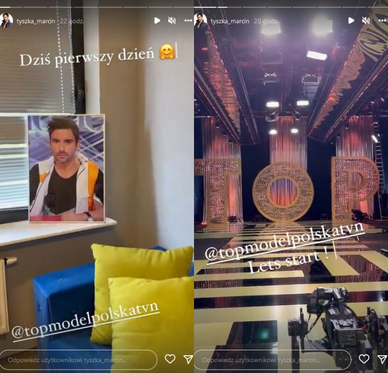 Marcin Tyszka relacjonuje pracę na planie "Top Model"