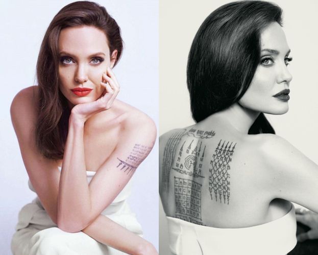 Angelina chwali się tatuażami w reklamie perfum