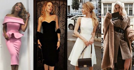 Sukienki za kolano w stylizacjach celebrytek
