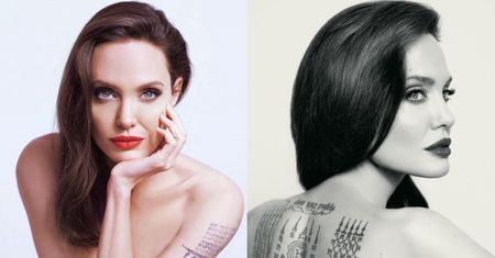 Angelina chwali się tatuażami w reklamie perfum