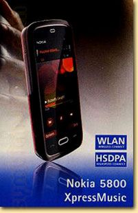 Nokia 5800 jako XpressMusic na niemieckim plakacie