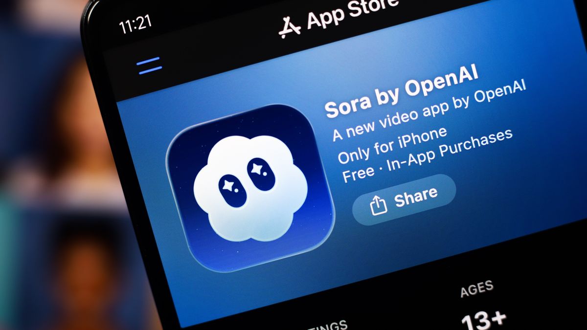 The Sora by OpenAI logo appears on a smartphone screen in the Apple app store in this photo illustration in Ontario, Canada, on February 24, 2026. (Photo Illustration by Thomas Fuller/NurPhoto via Getty Images)