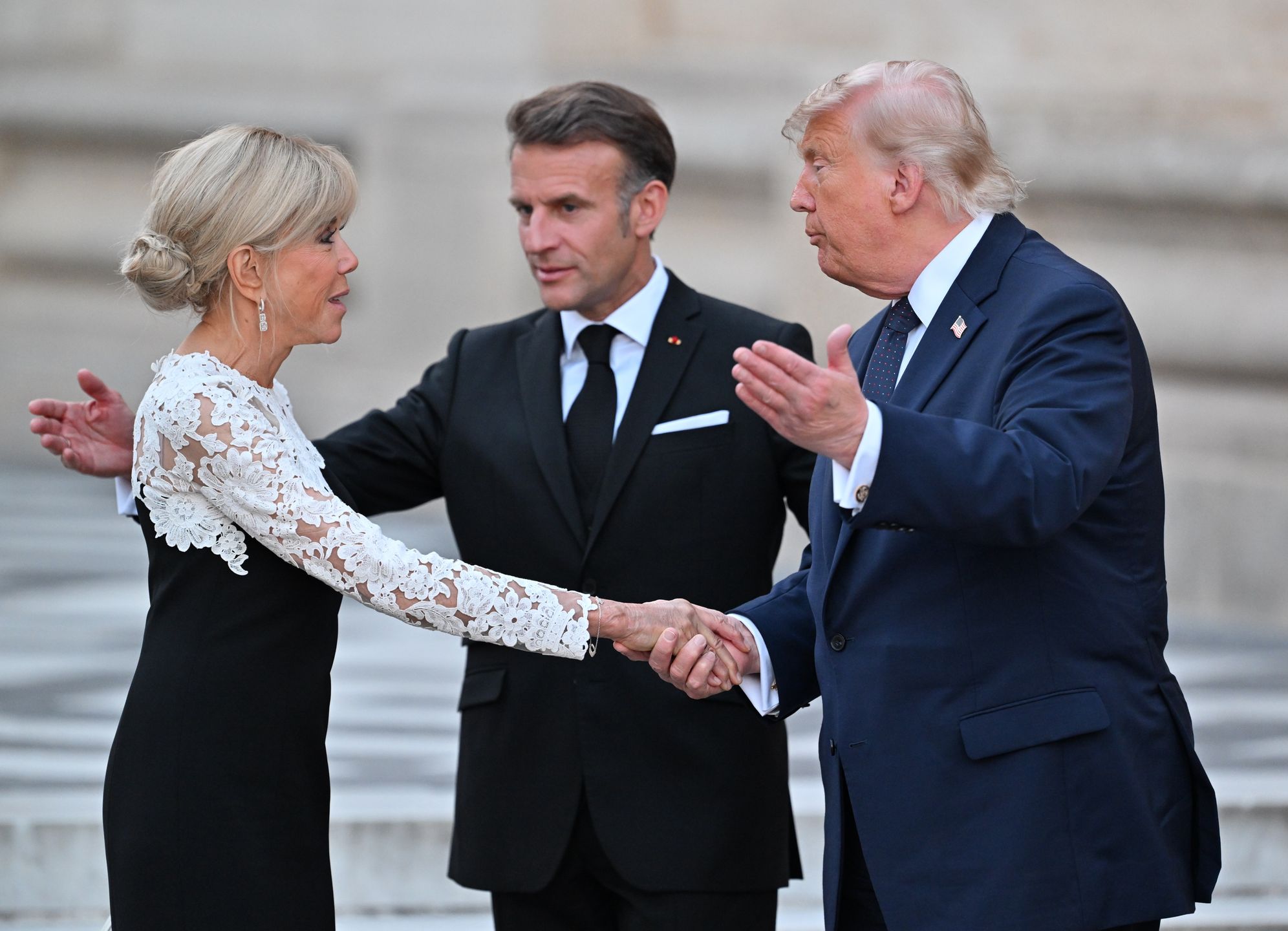 Emmanuel i Brigitte Macron, Donald Trump