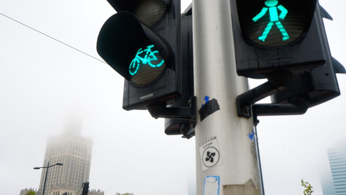 Fog is seen partly covering the city skyline in Warsaw, Poland on 14 September, 2024. Warnings for heavy rainfall and severe flooding have been issued by government meteorological authorities in Poland. (Photo by Jaap Arriens/NurPhoto via Getty Images)