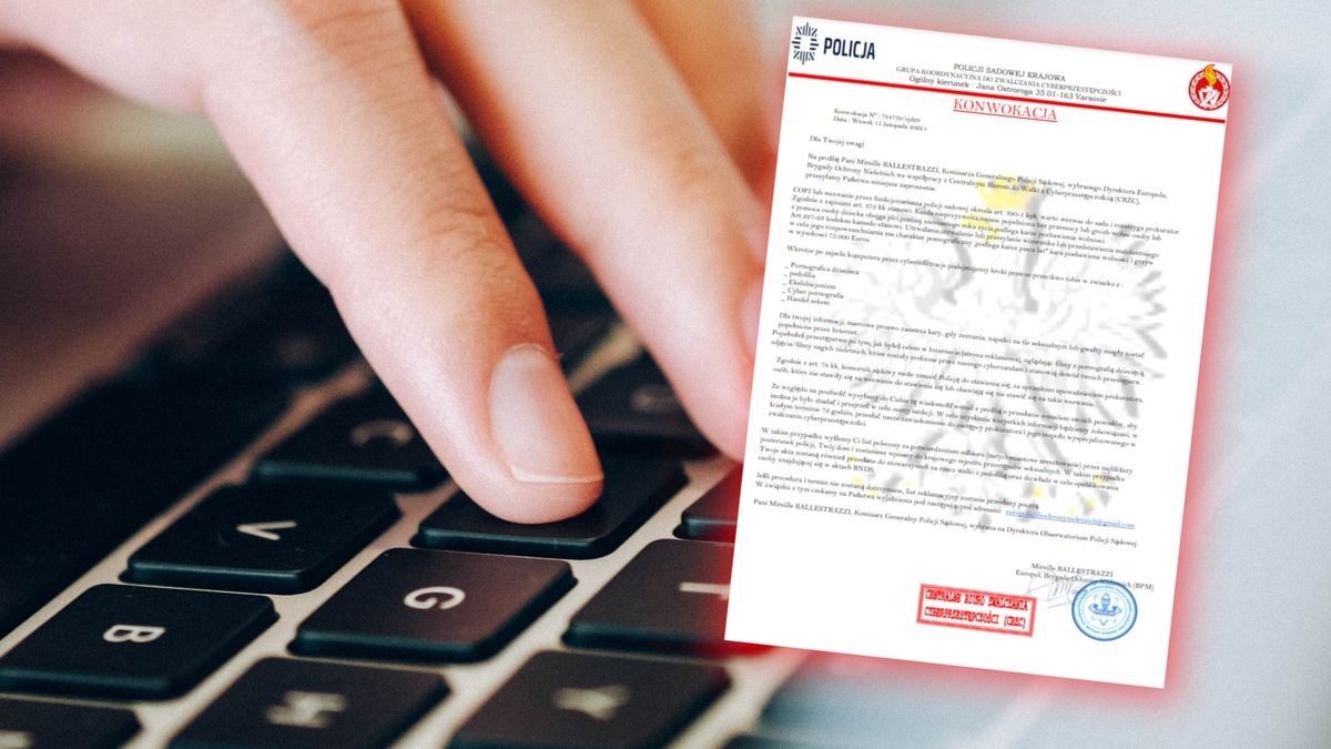 Fałszywa wiadomość z e-maila