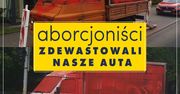 Warszawa. Antyaborcyjne furgonetki zamazane farbą
