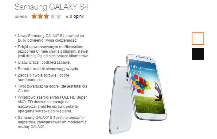 Samsung Galaxy S4 w ofertach polskich operatorów 3