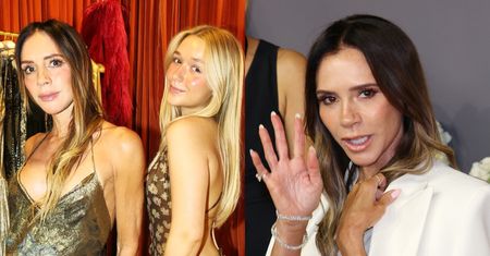 Wydekoltowana Victoria Beckham pozuje u boku 15-LETNIEJ CÓRKI. Harper postawiła na kwiecistą kreację z prześwitami (FOTO)