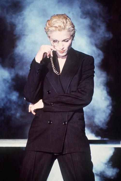 Madonna on the set of the video "Express Yourself"