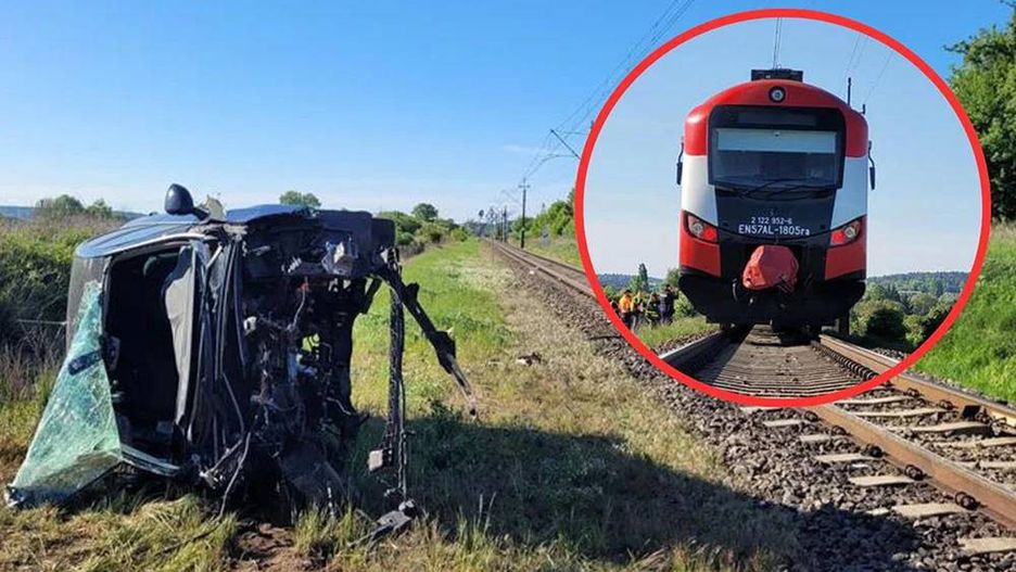 Uderzyła citroenem w wagon pociągu na przejeździe w Chodzieży