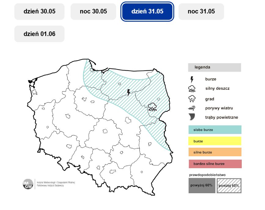 Prognoza burz IMGW