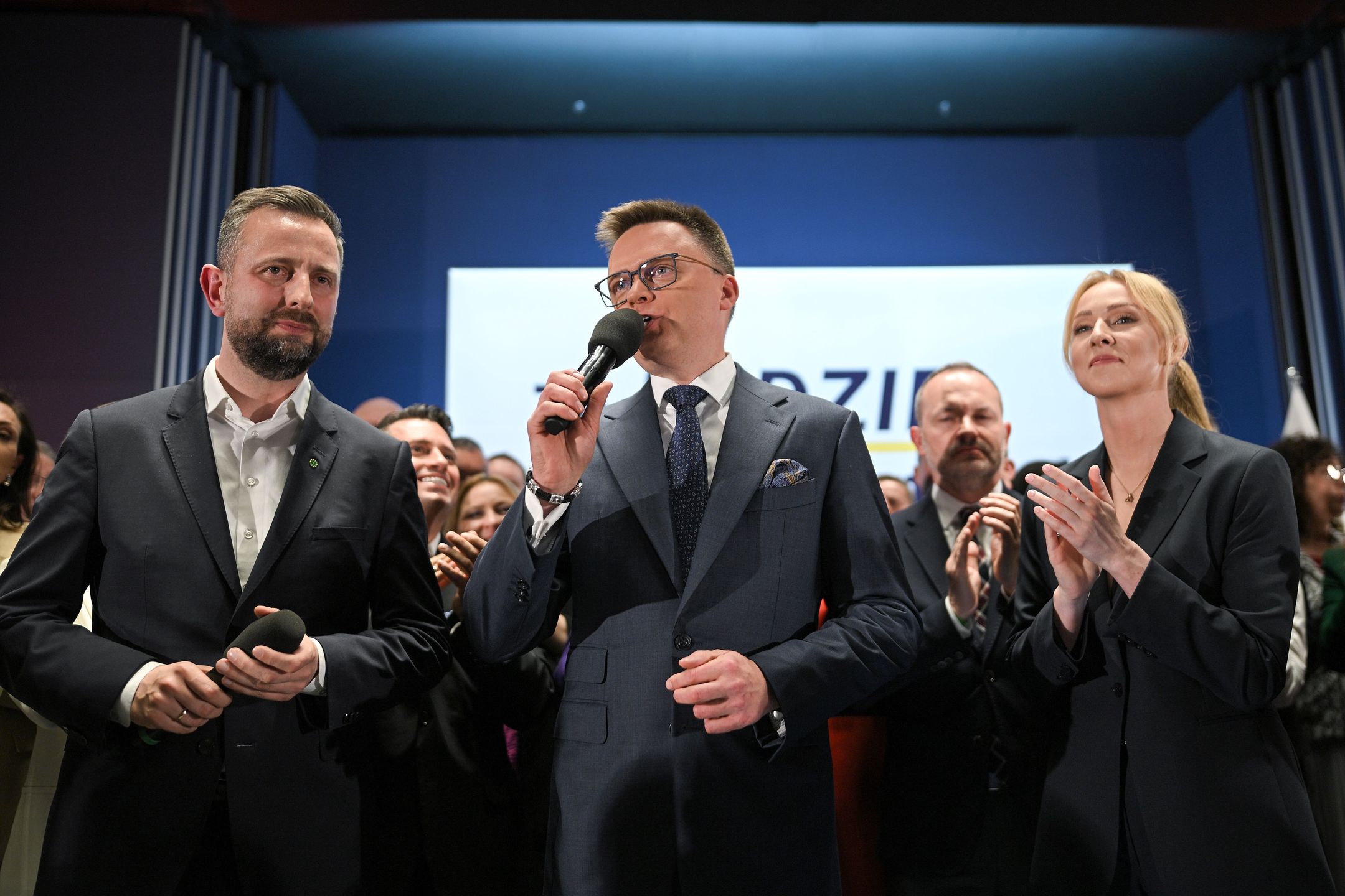 Wieczór w sztabie wyborczym Szymona Hołowni w Warszawie