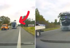 Kierowca ciężarówki przesadził. Wszystko nagrała kamera
