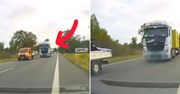 Kierowca ciężarówki przesadził. Wszystko nagrała kamera