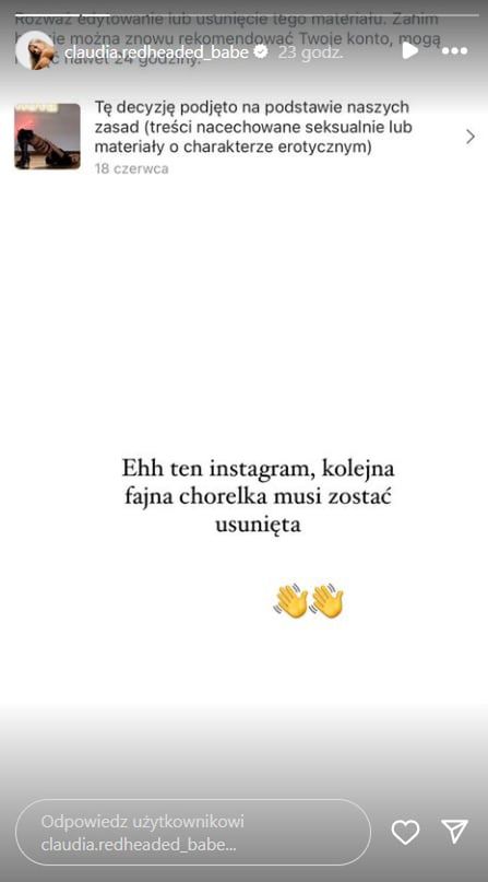 Żona Jakuba Kiwiora banowana przez Instagram