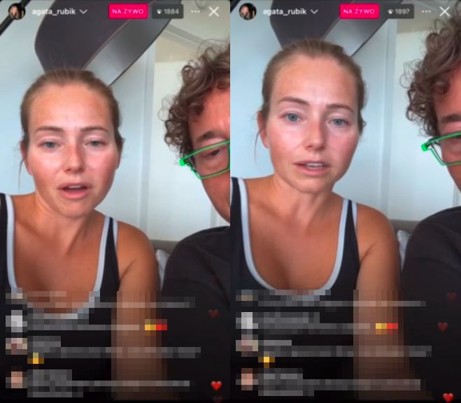 Agata i Piotr Rubikowie podczas instagramowego live'a