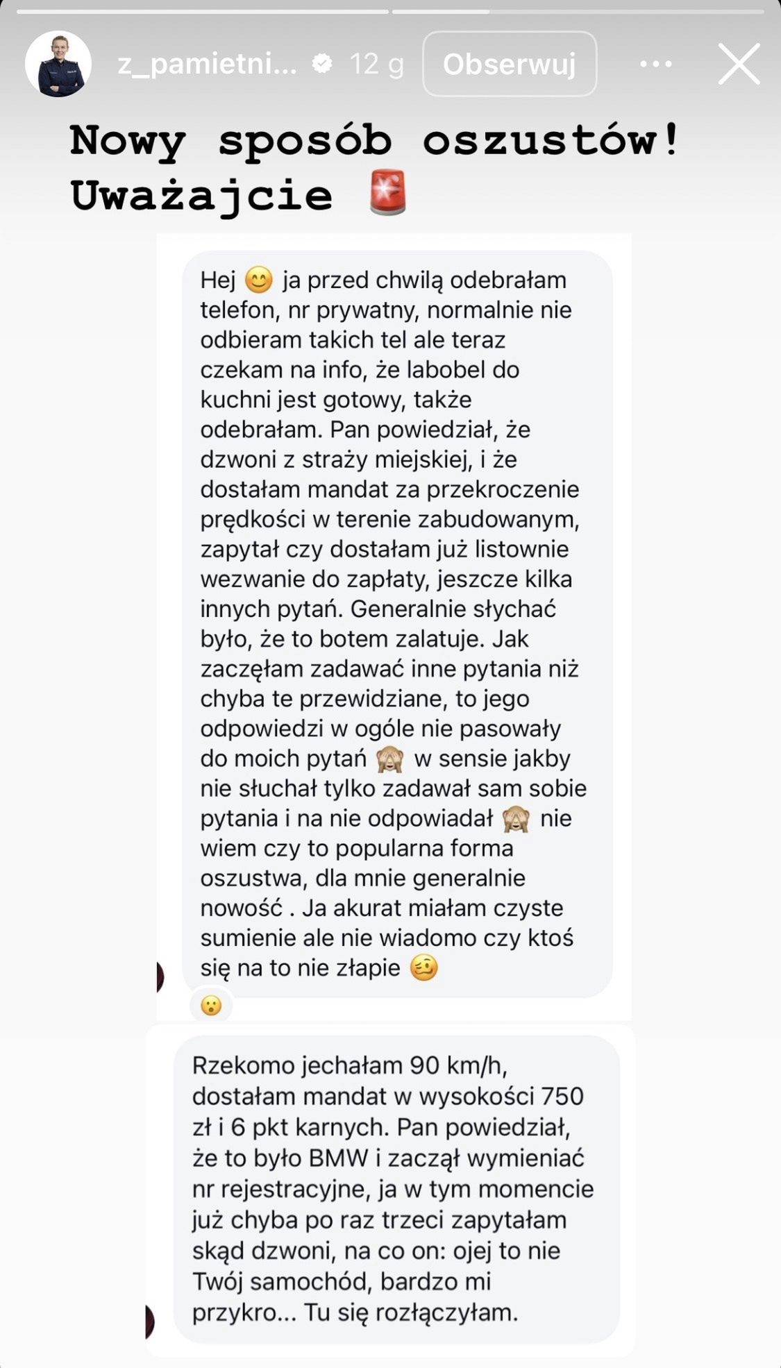 Policjantka o nowym sposobie oszustw