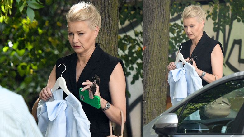 Małgorzata Kożuchowska paraduje po stolicy w odważnej stylizacji