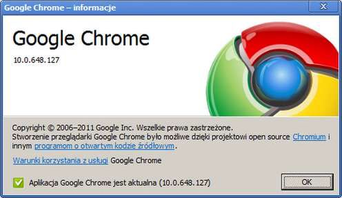 Chrome 10 - po aktualizacji