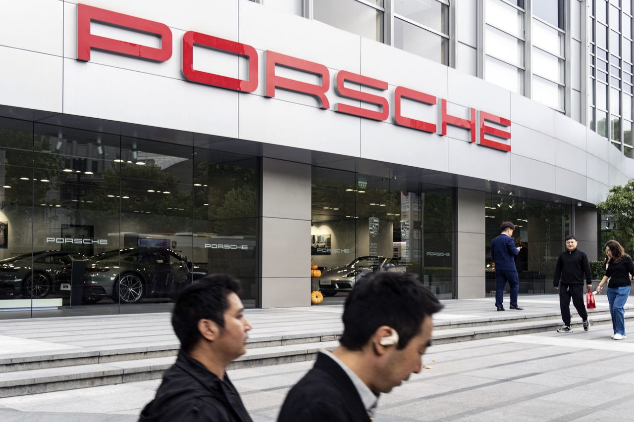 Porsche showroom in Shanghai, Qilai Shen/Bloomberg via Getty Images