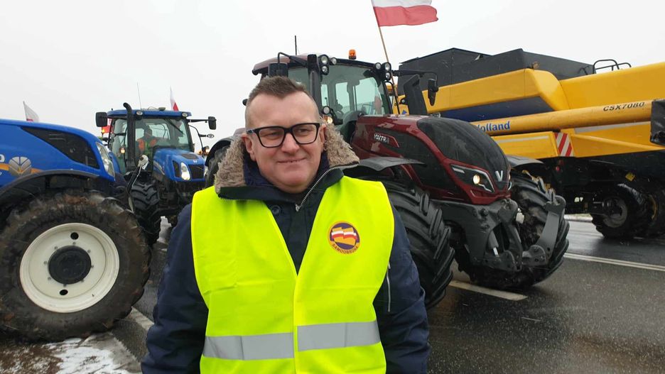 Marcin Wroński podczas protestów