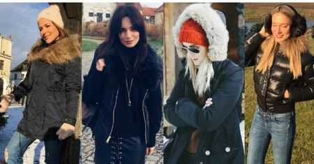 Czarna kurtka zimowa - ponadczasowy trend w stylizacjach celebrytek