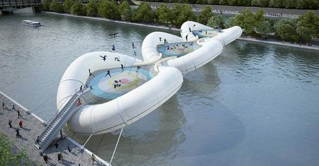 Odważna koncepcja trampolinowego mostu w Paryżu