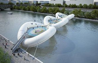 Odważna koncepcja trampolinowego mostu w Paryżu