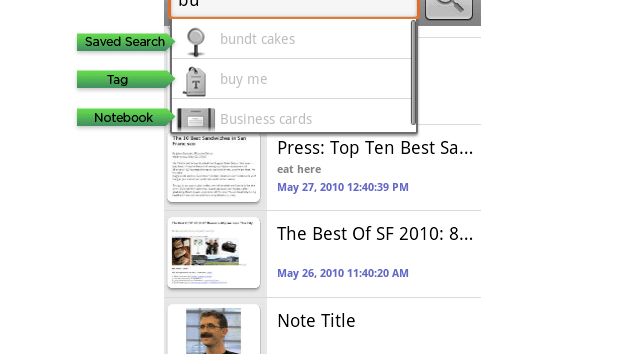 Evernote 1.4 dla Androida 1