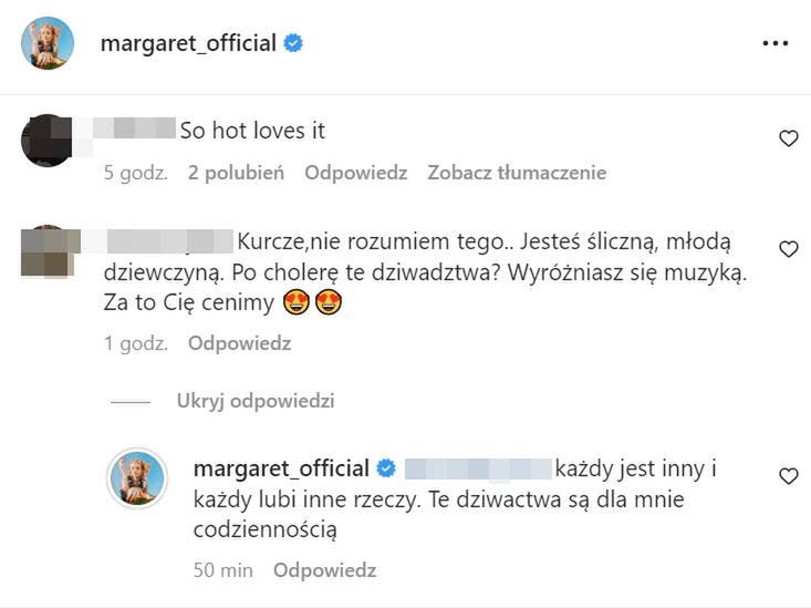 Margaret odpowiedziała internaucie 