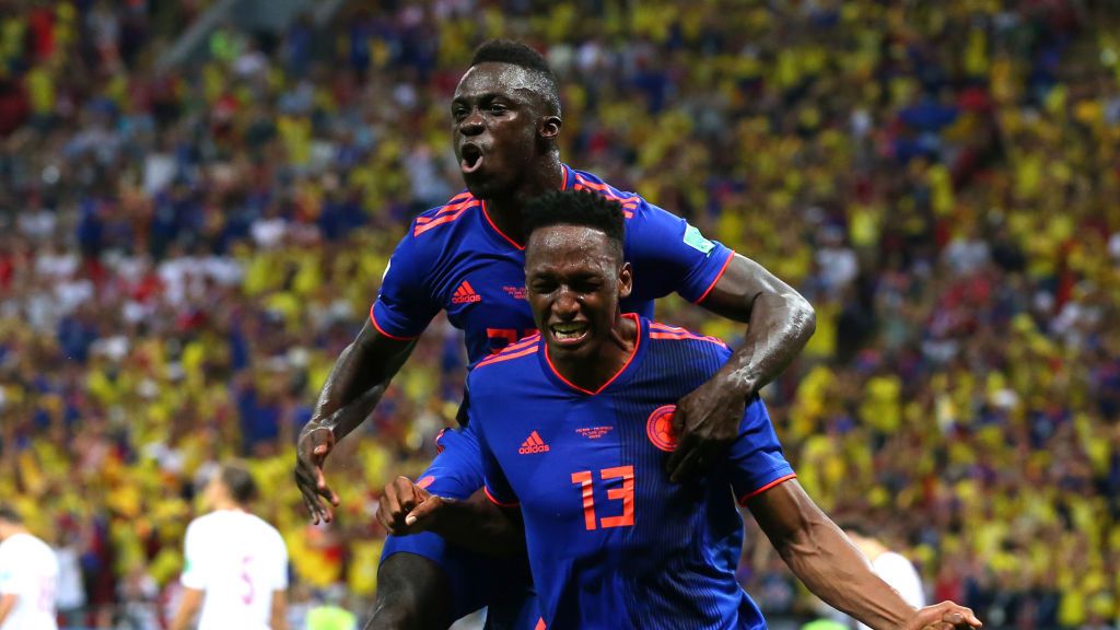 Yerry Mina (numer 13) i Davinson Sanchez