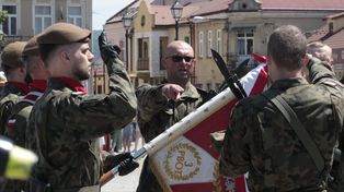 Uroczysta przysięga żołnierzy 3 Podkarpackiej Brygady Obrony Terytorialnej na Rynku w Strzyżowie