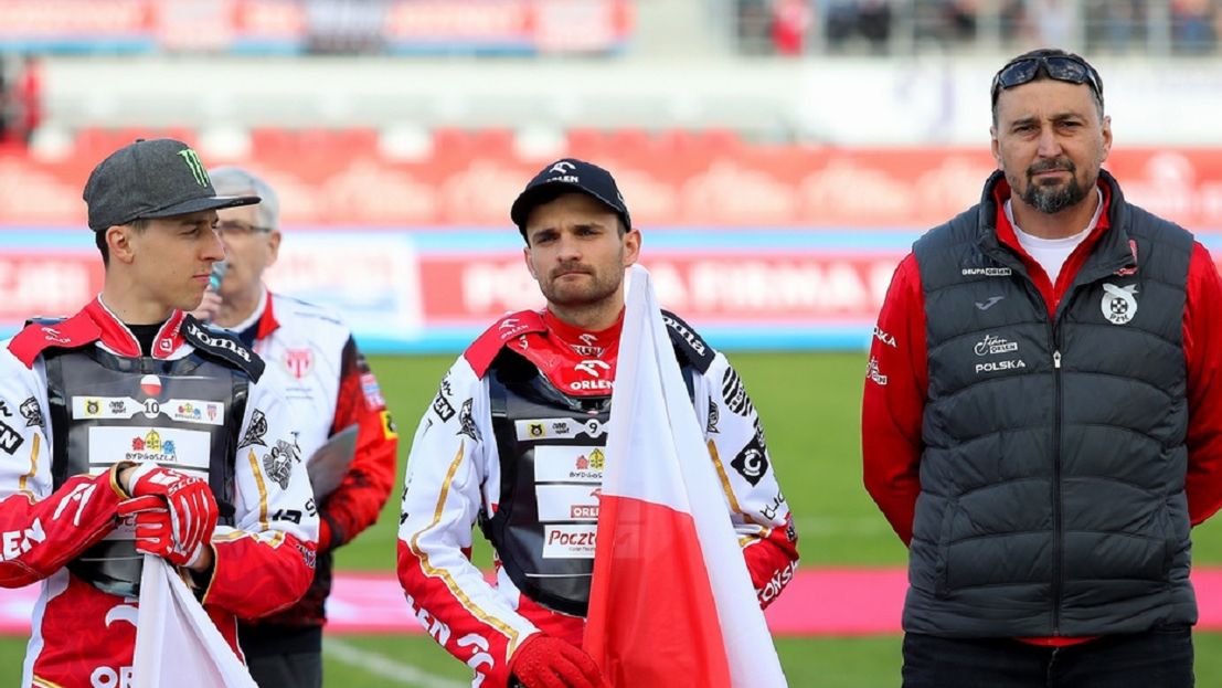 WP SportoweFakty / Michał Szmyd / Na zdjęciu (od lewej): Paweł Przedpełski, Bartosz Zmarzlik i Rafał Dobrucki