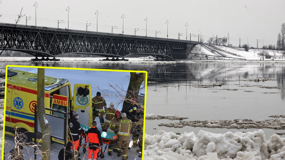 48-latek skoczył do częściowo skutej lodem Wisły