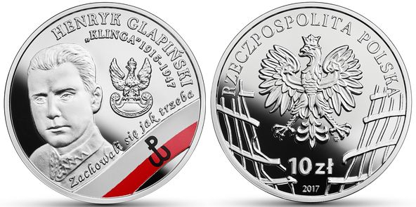 Kolejny żołnierz wyklęty na monecie NBP. Srebrny Henryk Glapiński ps. "Klinga"