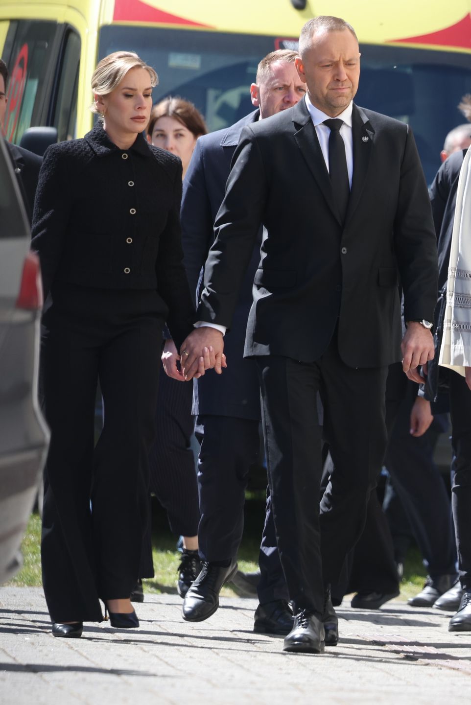 Prezydent Karol Nawrocki z żoną na pogrzebie Łukasza Litewki