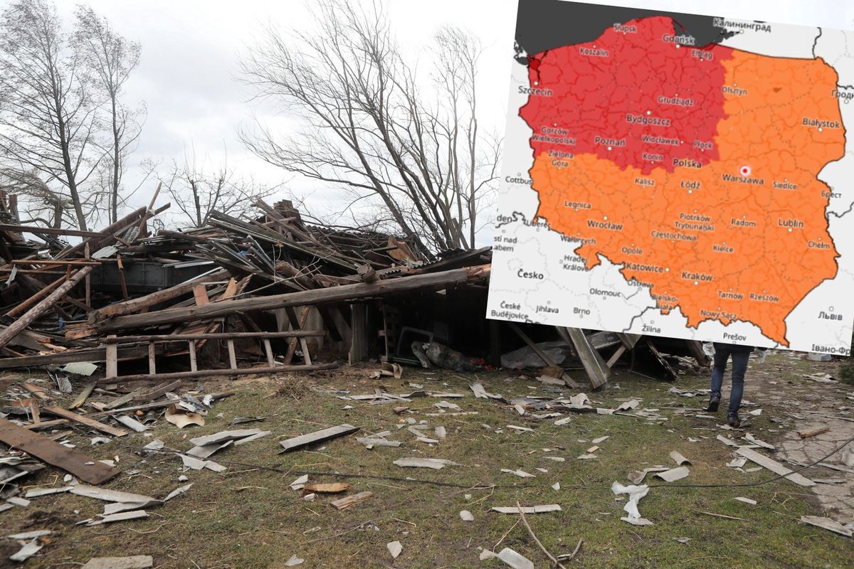 Czerwone alerty IMGW dla siedmiu województw. Kolejna wichura uderzy w Polskę 