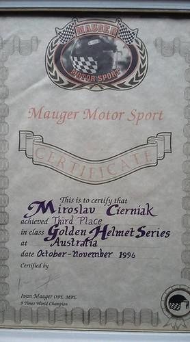 Certyfikat, który Mirosław Cierniak otrzymał od Ivana Maugera