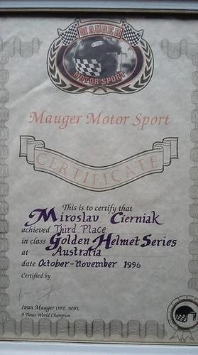 Certyfikat, który Mirosław Cierniak otrzymał od Ivana Maugera