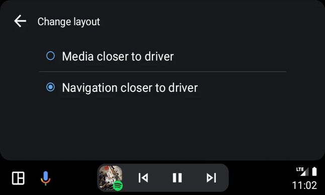 Pozycja nawigacji i multimediów w Androidzie Auto