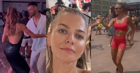 Zmysłowa Anna Lewandowska wywija na parkiecie bioderkami w towarzystwie NIEZNAJOMEGO. "Czysta przyjemność" (ZDJĘCIA)