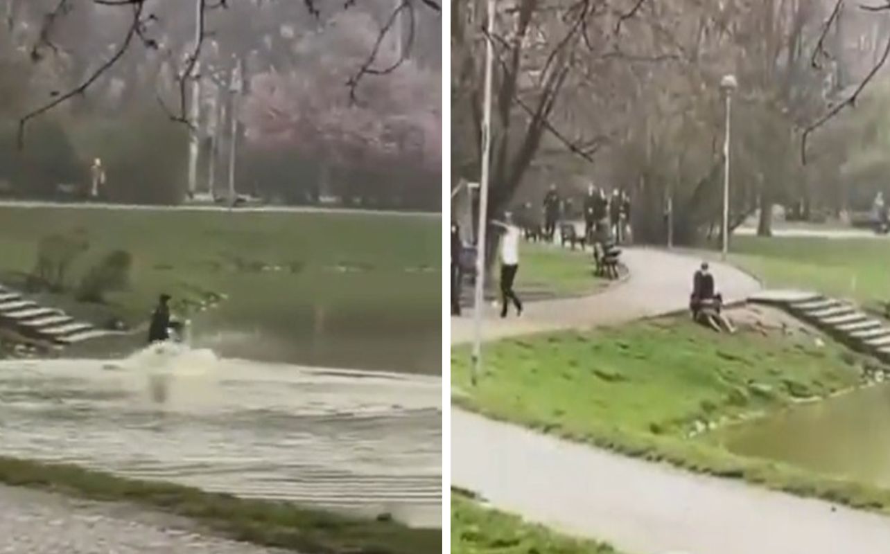 Naga kobieta goniła spacerowiczów we wrocławskim parku. Policjanci ujęli ją w wodzie