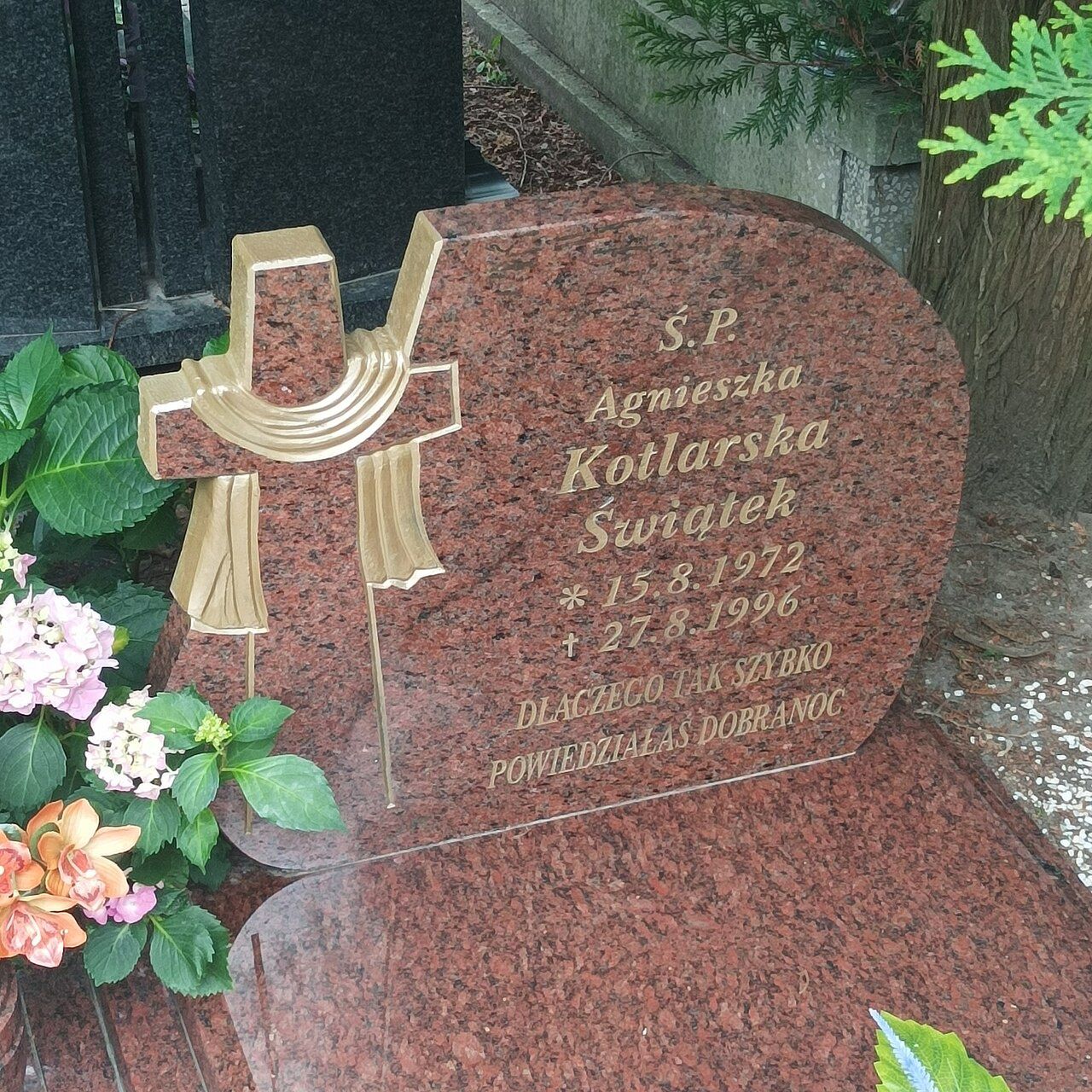 Grób Agnieszki Kotlarskiej na wrocławskim cmentarzu 