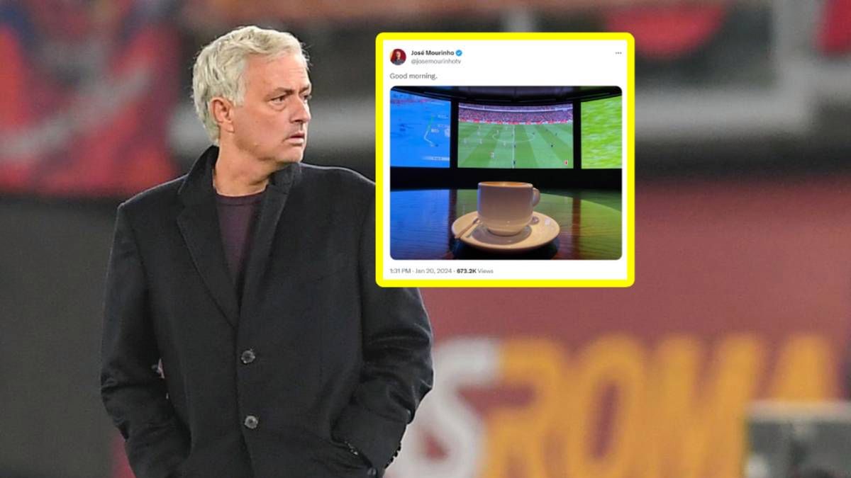 Jose Mourinho śledzący bieżące wydarzenia sportowe